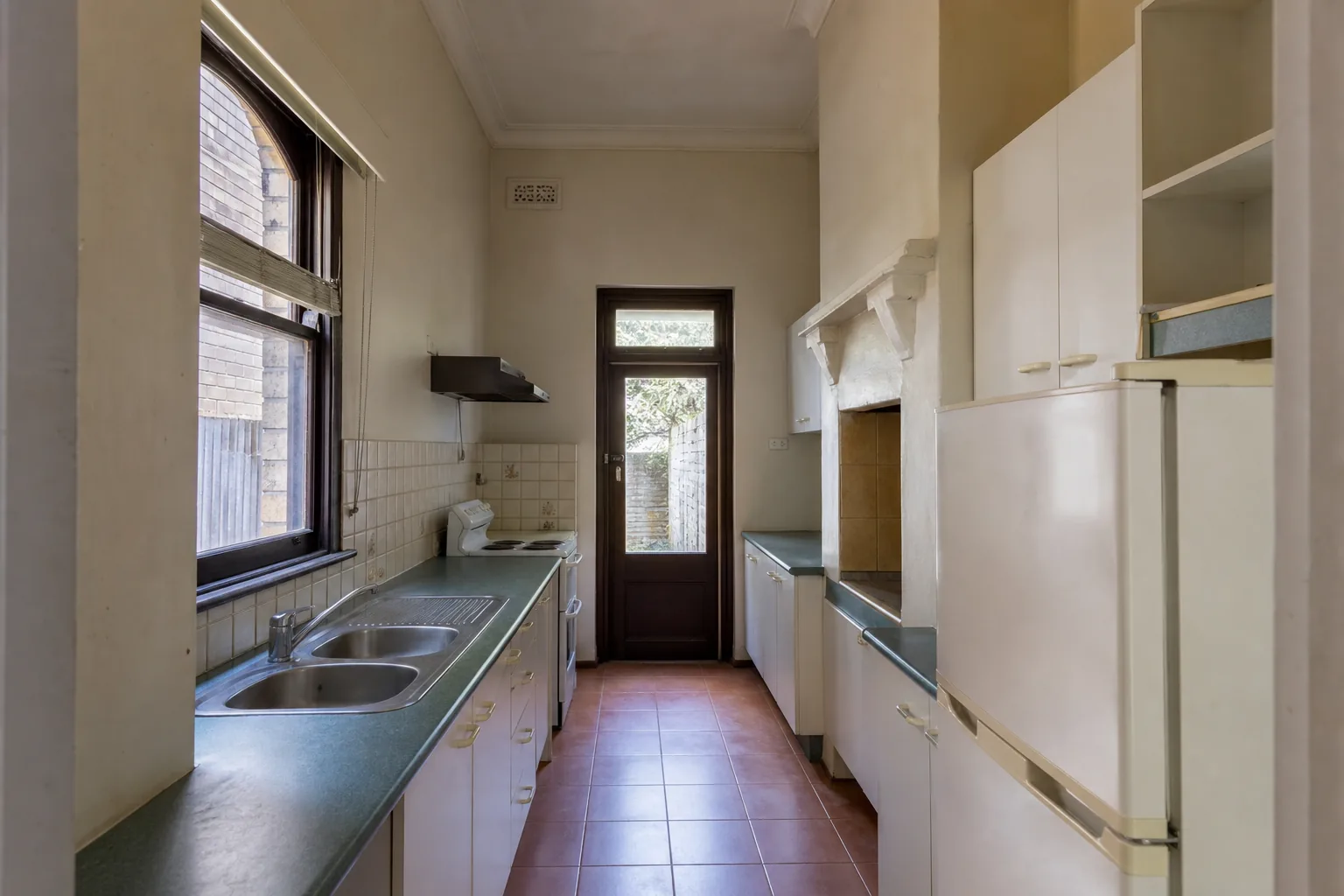 Representative narrow Victorian terrace kitchen concept before renovation